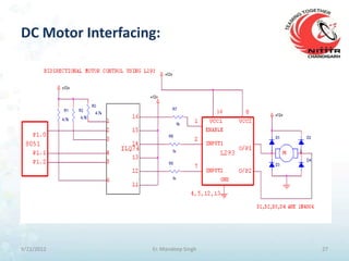 DC Motor Interfacing:




9/21/2012          Er. Mandeep Singh   27
 