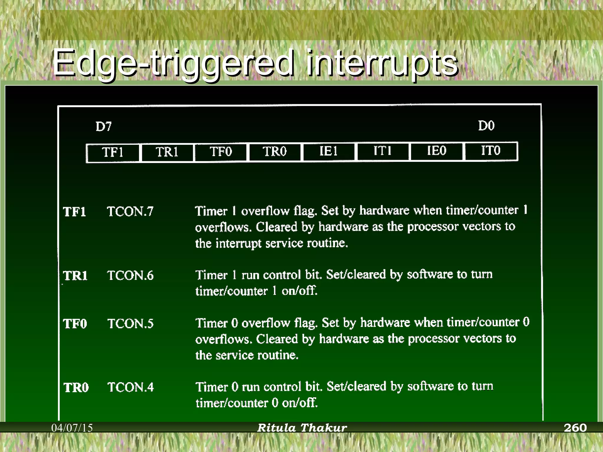 Edge-triggered interruptsEdge-triggered interrupts
04/07/15 Ritula Thakur 260
 
