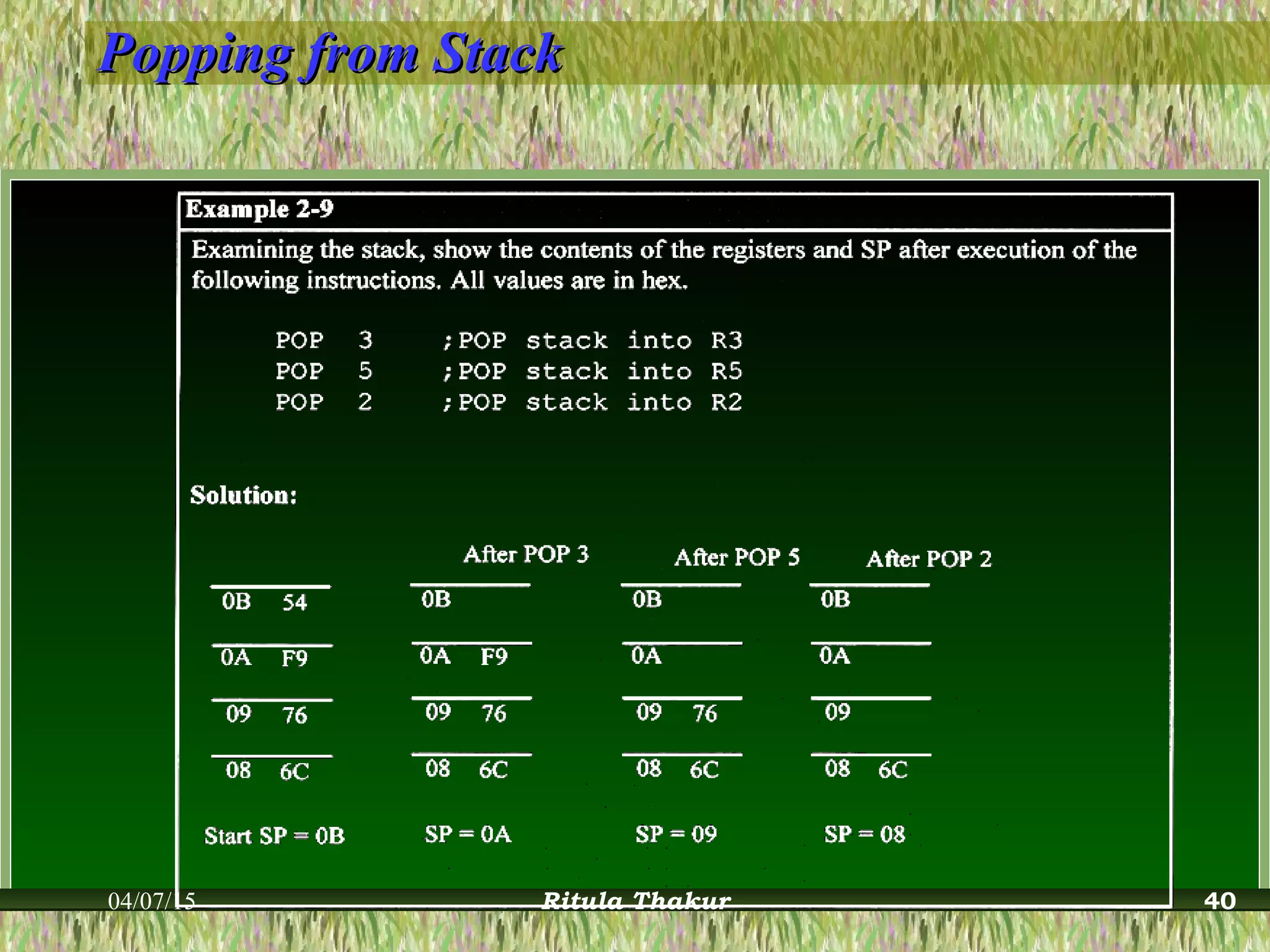 Popping from StackPopping from Stack
04/07/15 Ritula Thakur 40
 