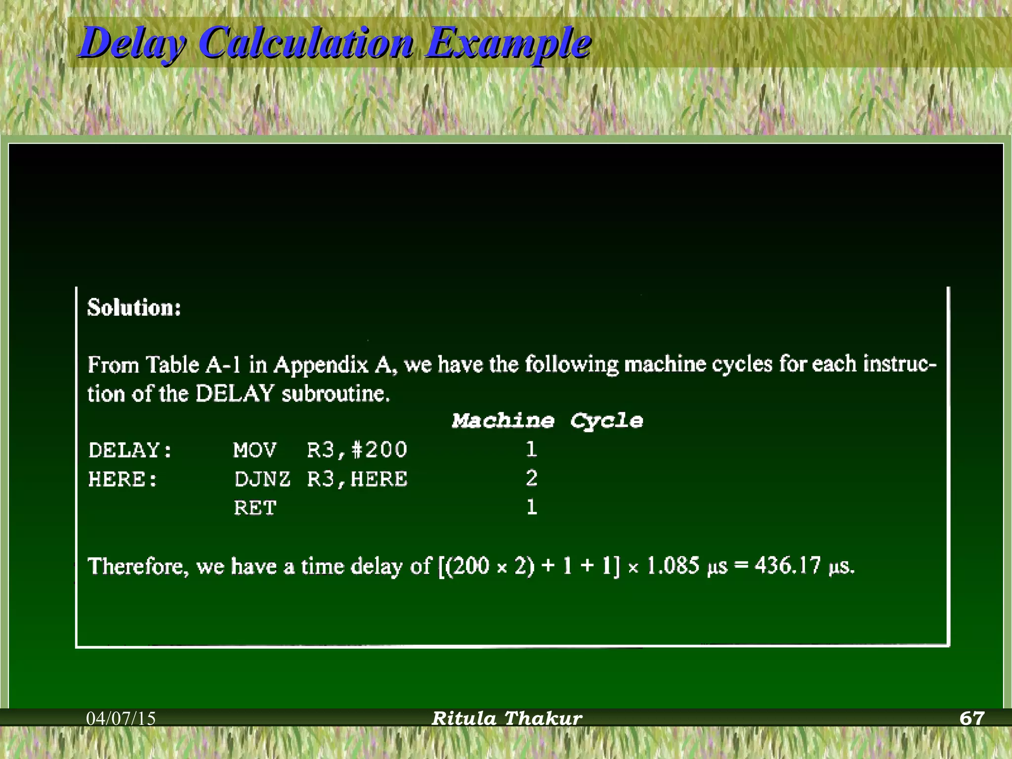 Delay Calculation ExampleDelay Calculation Example
04/07/15 Ritula Thakur 67
 