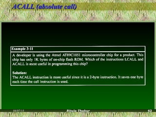 ACALL (absolute call)ACALL (absolute call)
04/07/15 Ritula Thakur 62
 
