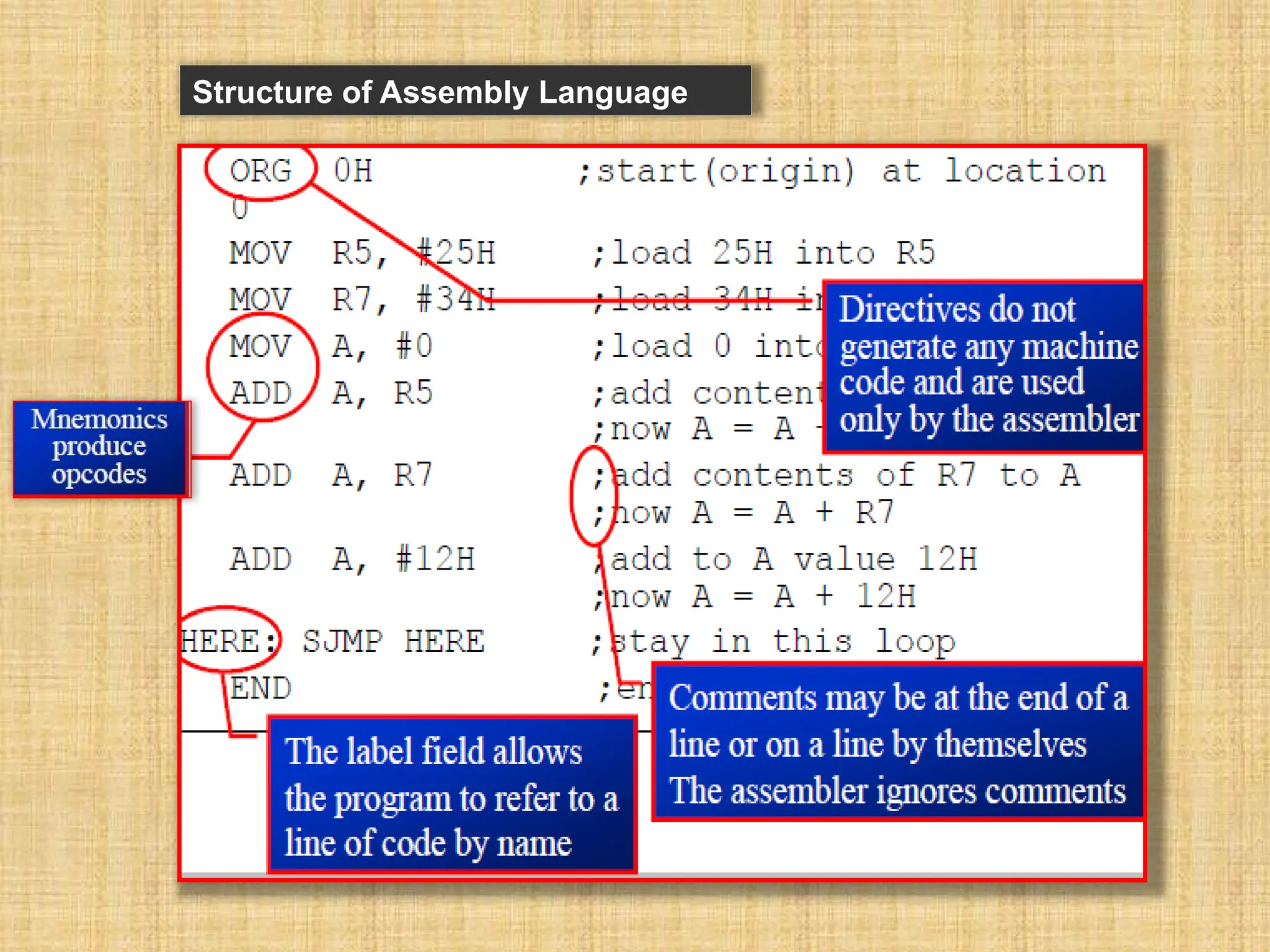 Structure of Assembly Language 