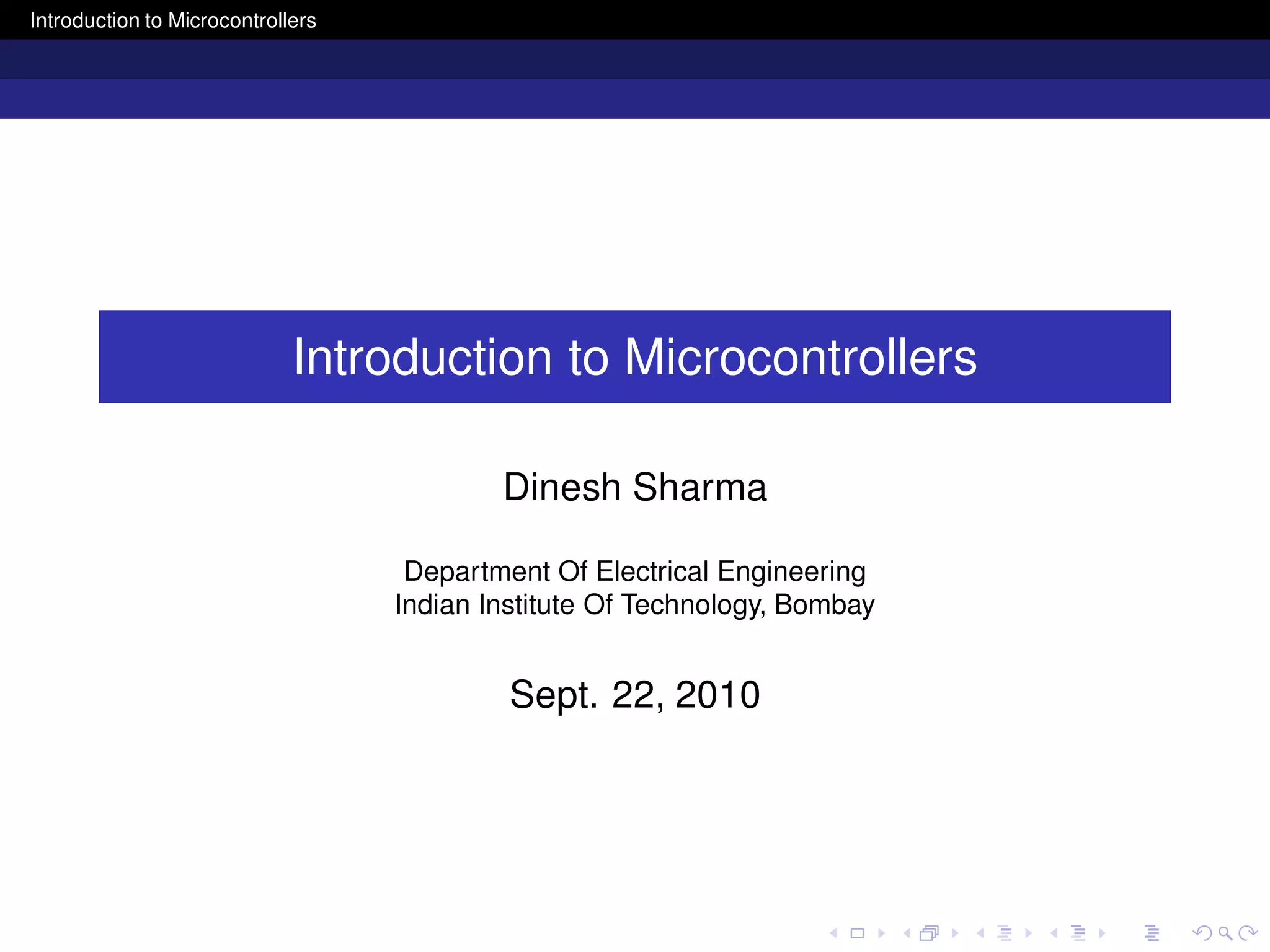 Introduction to Microcontrollers | PPT