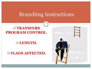 TRANSFERS PROGRAM CONTROL. LENGTH. FLAGS AFFECTED. Branching Instructions 