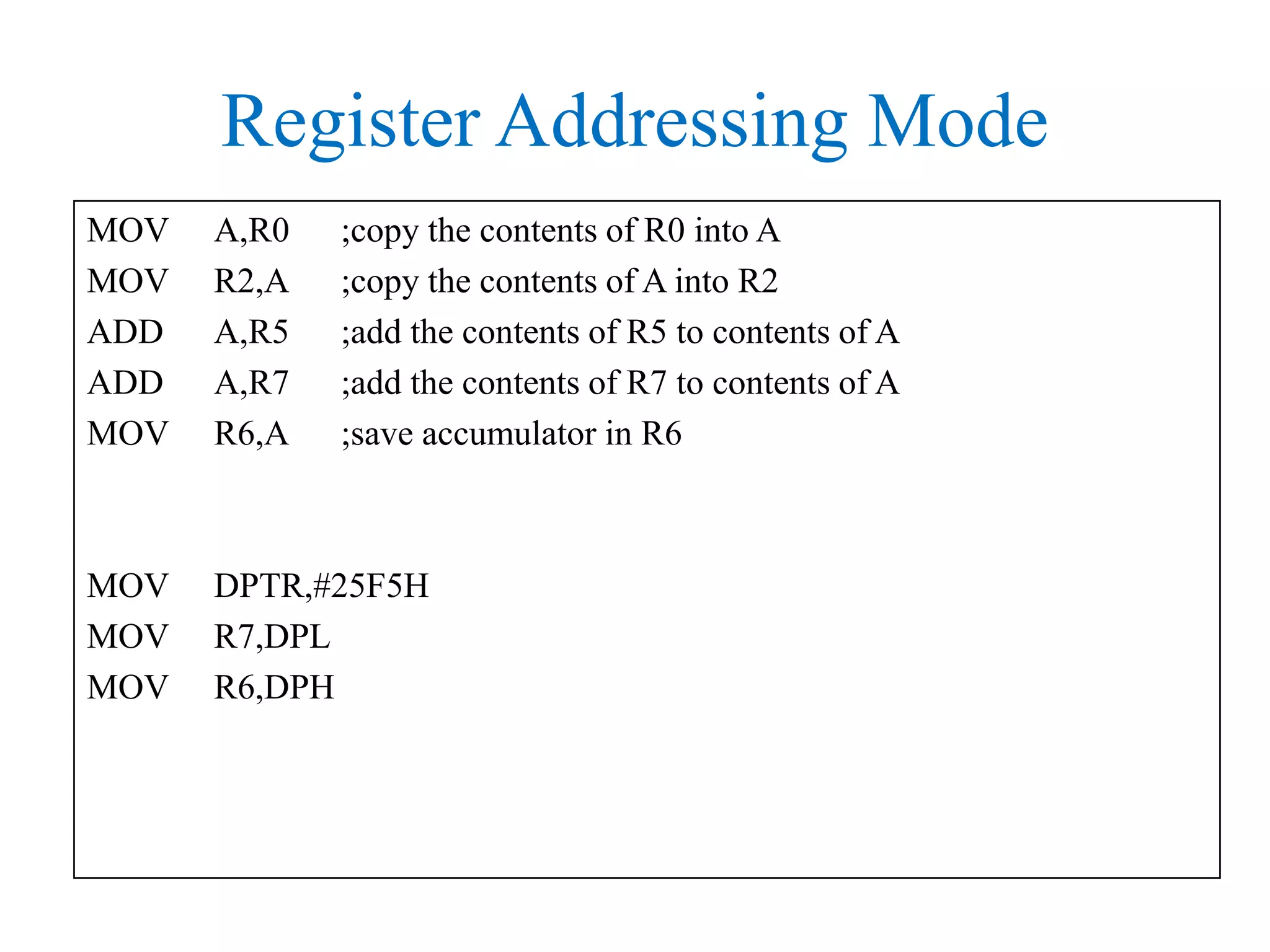 8051 addressing modes | PPT