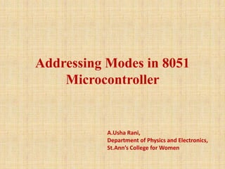 Microcontroller 8051 addressing modes | PPTX | Programming Languages ...
