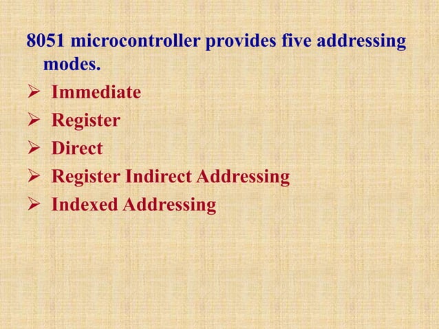 Microcontroller 8051 addressing modes | PPTX | Programming Languages ...