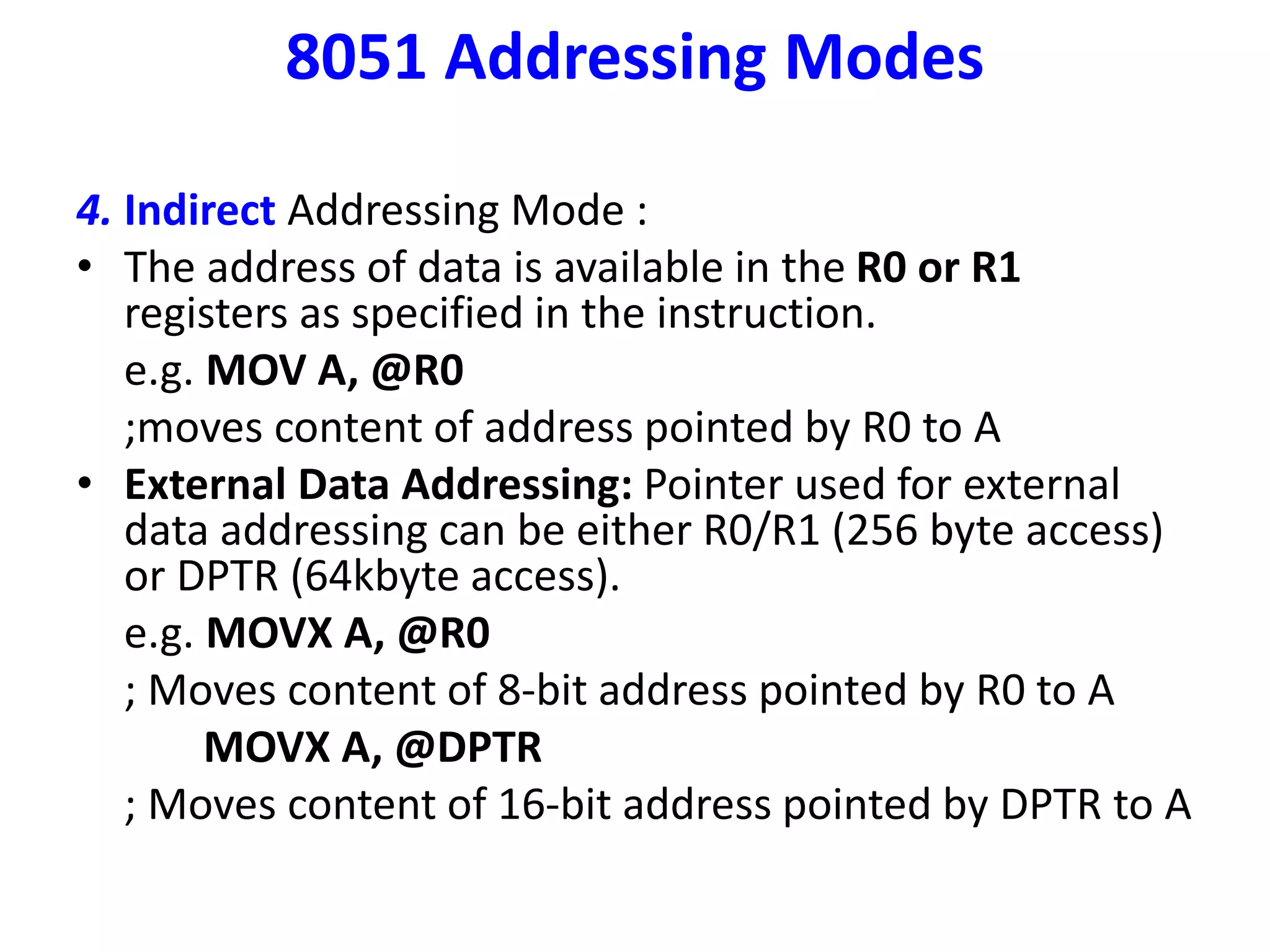8051 addressing modes & instruction set | PPT
