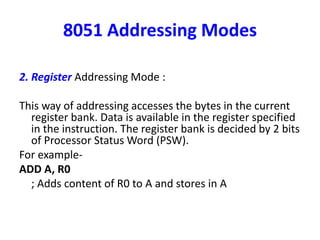 8051 addressing modes & instruction set | PPT