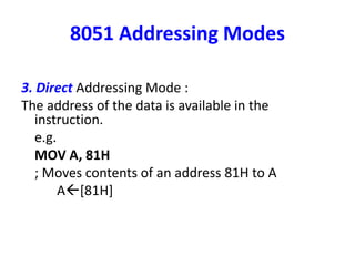 8051 addressing modes & instruction set | PPT