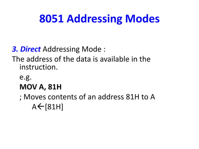 8051 addressing modes & instruction set | PPT
