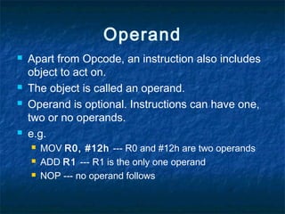 Operand Objects 8051assembly language | PPT