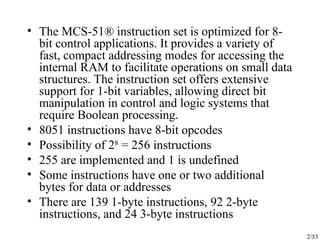8051d.ppt microcontroller instruction set summary | PPT