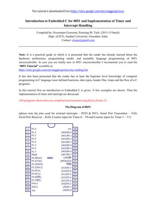 Introduction to Embedded C for 8051 and Implementation of Timer and ... image.
