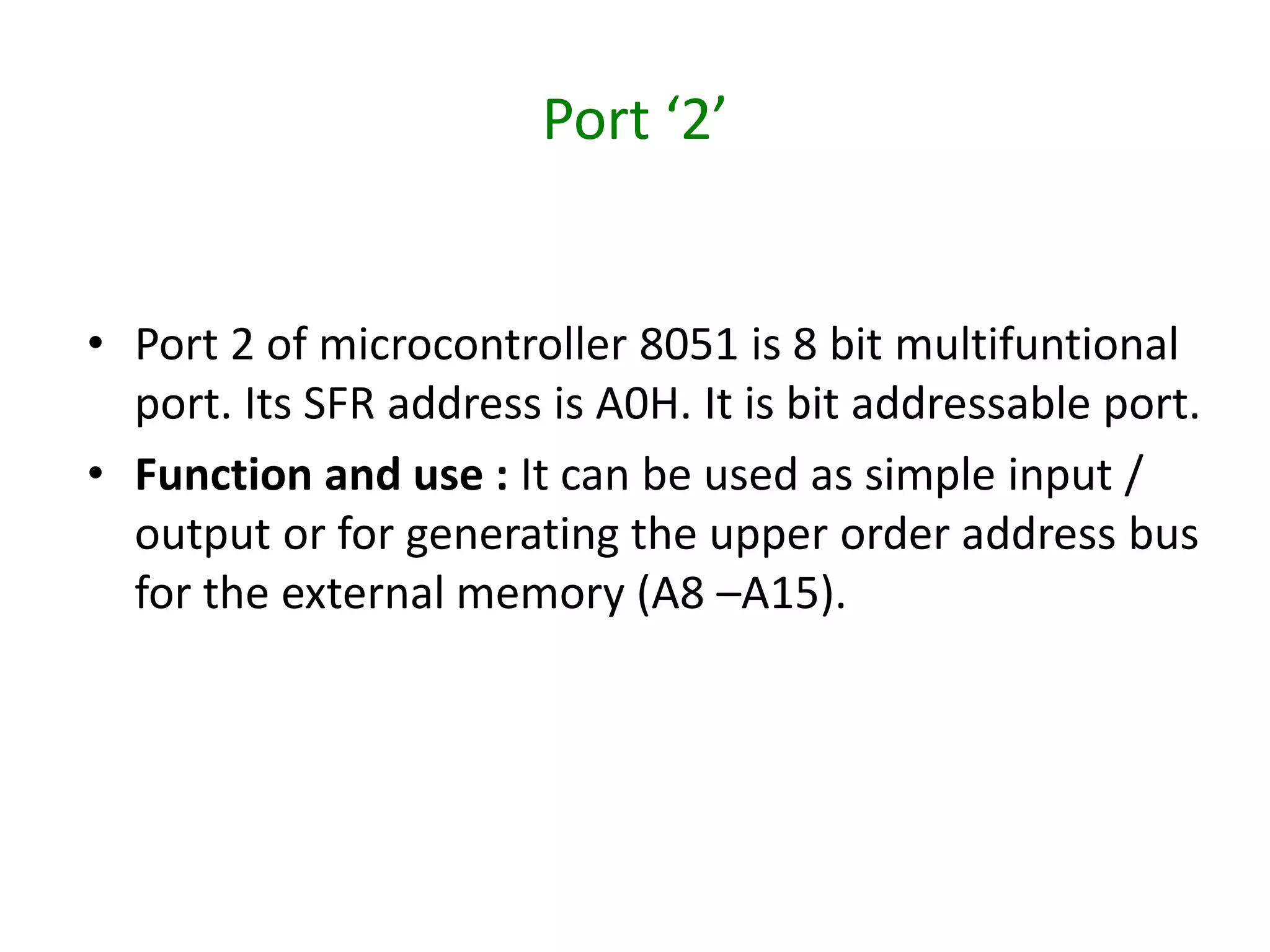 8051 i/o port circuit | PPTX