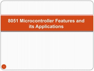 8051 microcontroller features | PPT