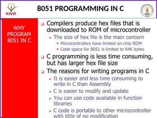Programming the 8051 Microcontroller in C provides a high-level, | PPT