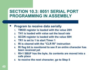 8051 SERIAL PORT PROGRAMMING IN aSSEMBLY.ppt