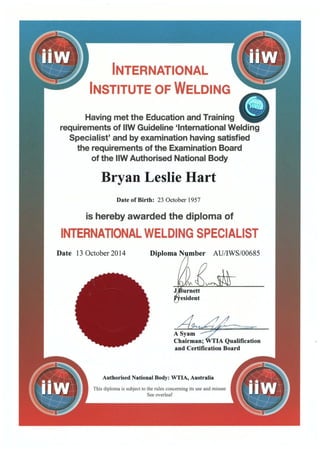 Hart Bryan IWS Diploma