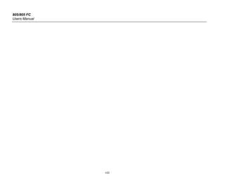 805/805 FC
Users Manual
viii
 