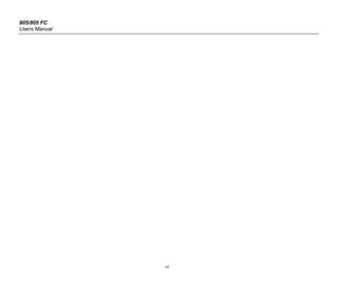 805/805 FC
Users Manual
vi
 