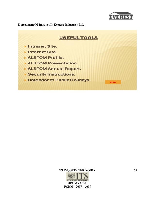 Deployment Of Intranet In Everest Industries Ltd