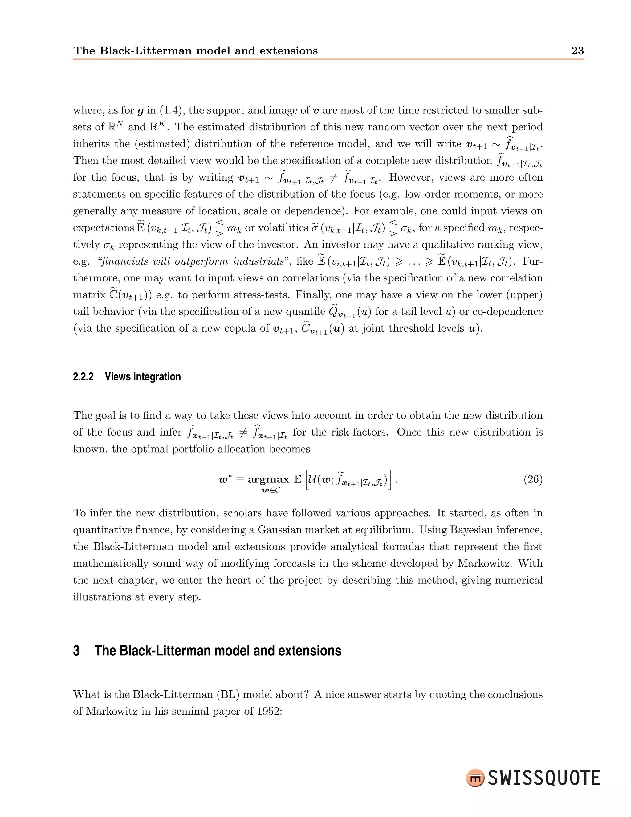6 Views Integration in Quantitative Portfolio Allocation 
portfolio return, diversi 