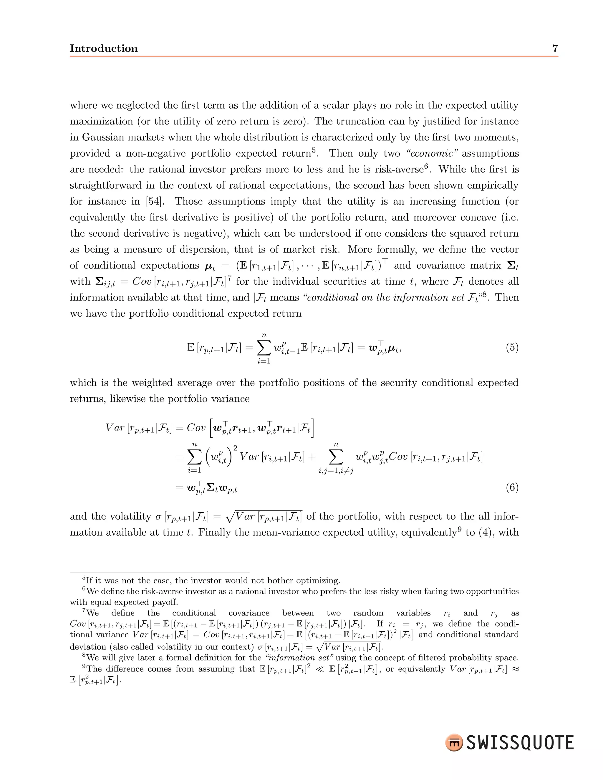 4 Views Integration in Quantitative Portfolio Allocation 
1 Introduction 
To use the [expected returns-variance] rule in the selection of securities we must have proce- 
dures for  