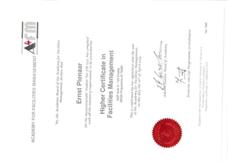 Facalities certificate