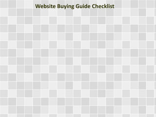 Website Buying Guide Checklist 
 