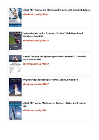 Comprehensive Guide to Engineering Mechanics Dynamics 8th Edition | PDF