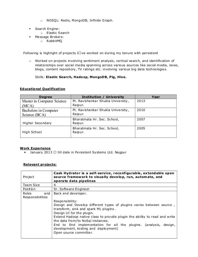 nosql resume nosql resume