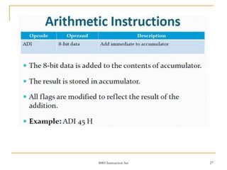 8085 Instruction Set 27
 