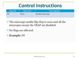 8085 Instruction Set 70
 