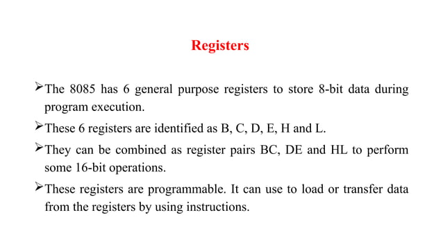 8085 Architecture microprocessor and application | PPTX
