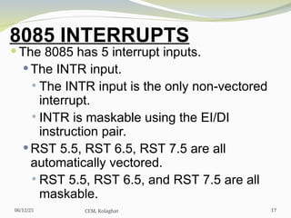 8085 Interrupts microprocessor and microcontroller.ppt