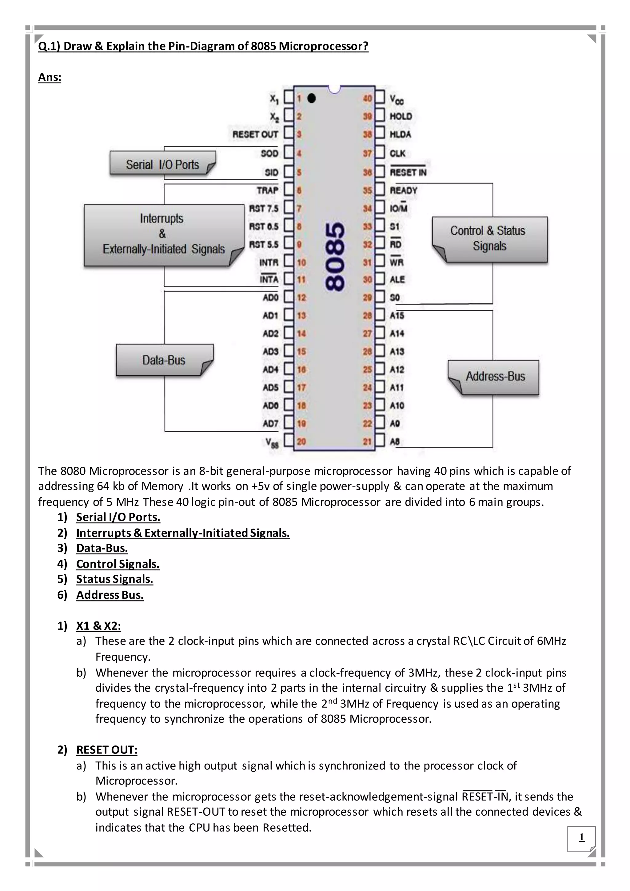 8085 microprocessor | DOCX