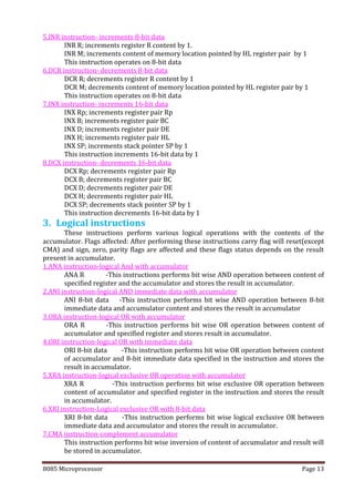 8085 microprocessor Architecture and Pin description | PDF