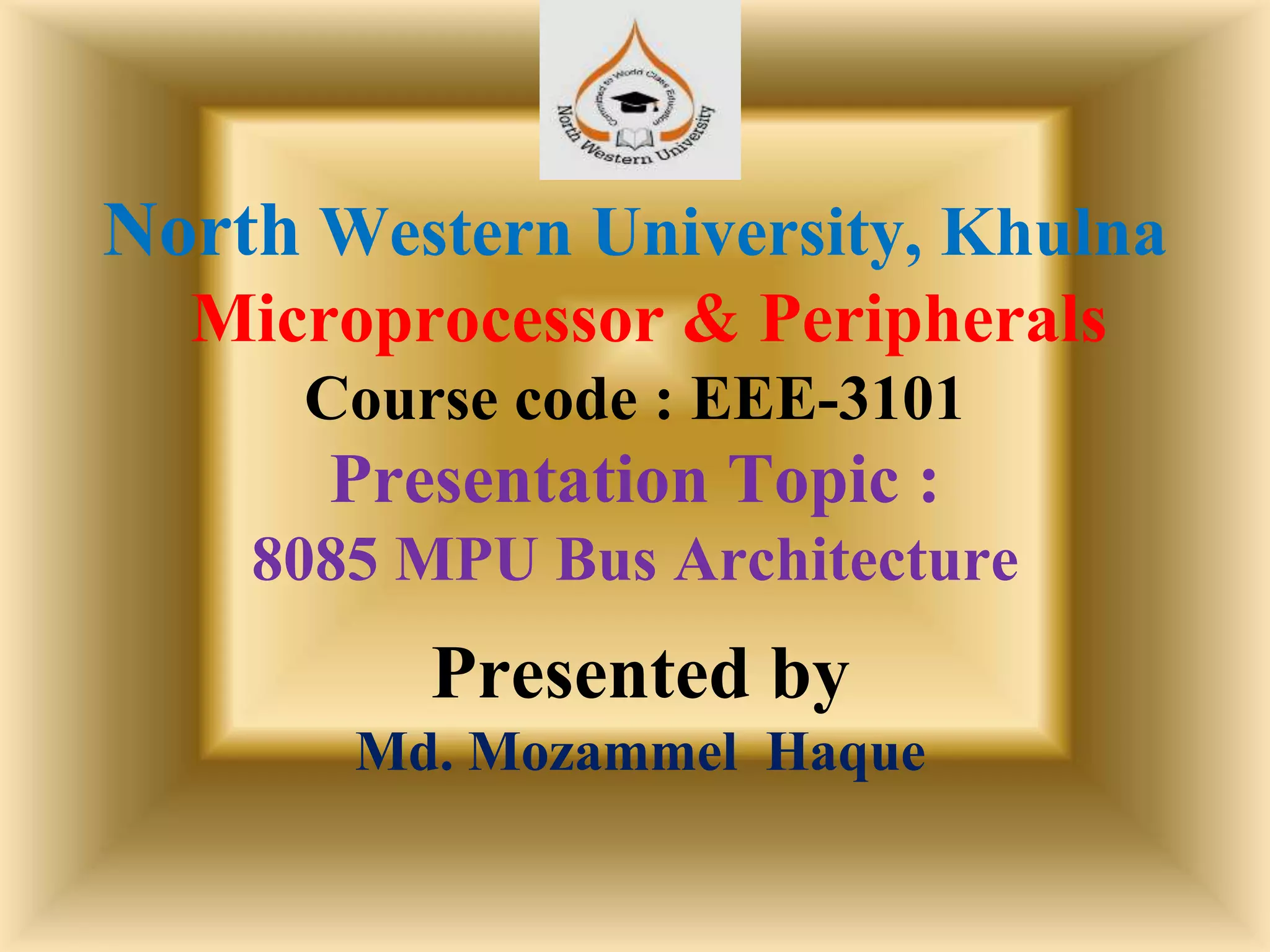 8085 mpu bus architecture | PPT