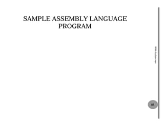 SAMPLE ASSEMBLY LANGUAGE
        PROGRAM




                                8086 Architecture
                           83
 