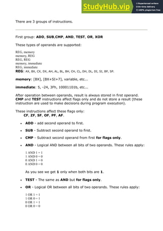 8086 Assembler Tutorial For Beginners (Part 1 | PDF