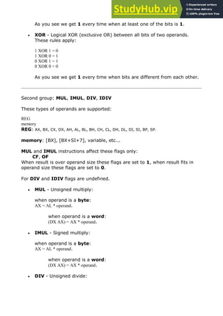 8086 Assembler Tutorial For Beginners (Part 1 | PDF