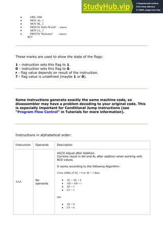8086 Assembler Tutorial For Beginners (Part 1 | PDF