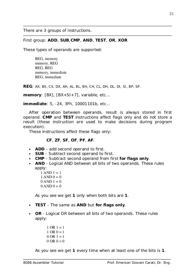8086 tutorial 8086 assembly 8086 tutorial 8086 assembly