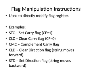 8086 instructions.pptx Instruction Sets in MPMC | PPTX