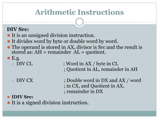8086 instruction set | PPTX