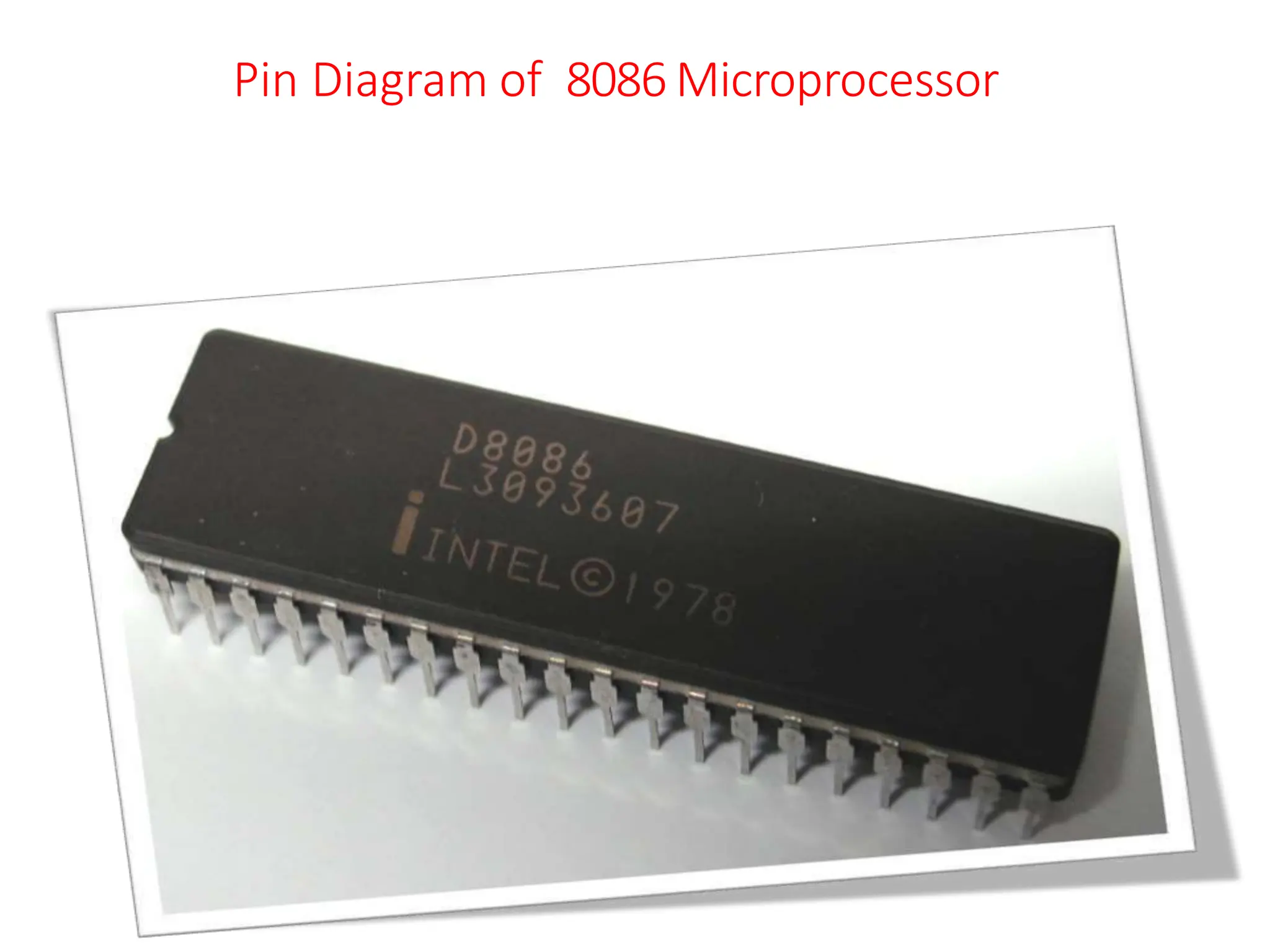Pin Diagram of 8086 Microprocessor
 