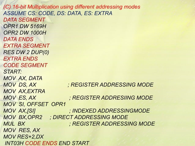 8086p fundamental programming execution in masm | PPT