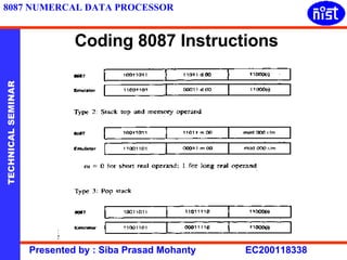 Coding 8087 Instructions 