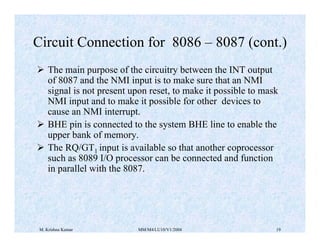 8087 COPROCESSOR connection with 8086 and other processors | PDF